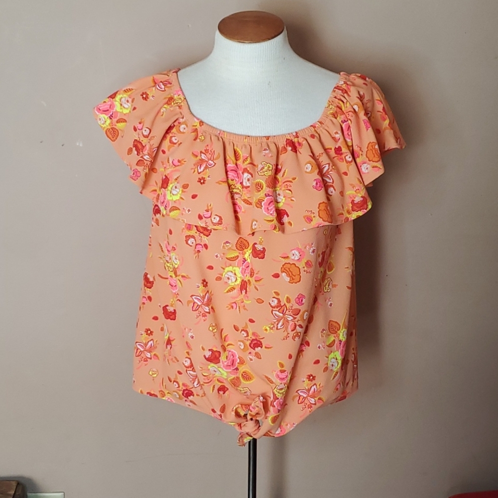 Arabella orange floral top size 2X